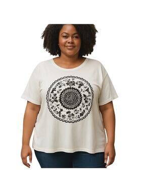 Avenue 26W 28W Women's White Short Sleeve Top Shirt  Plus Size 3X 3XL XXXL